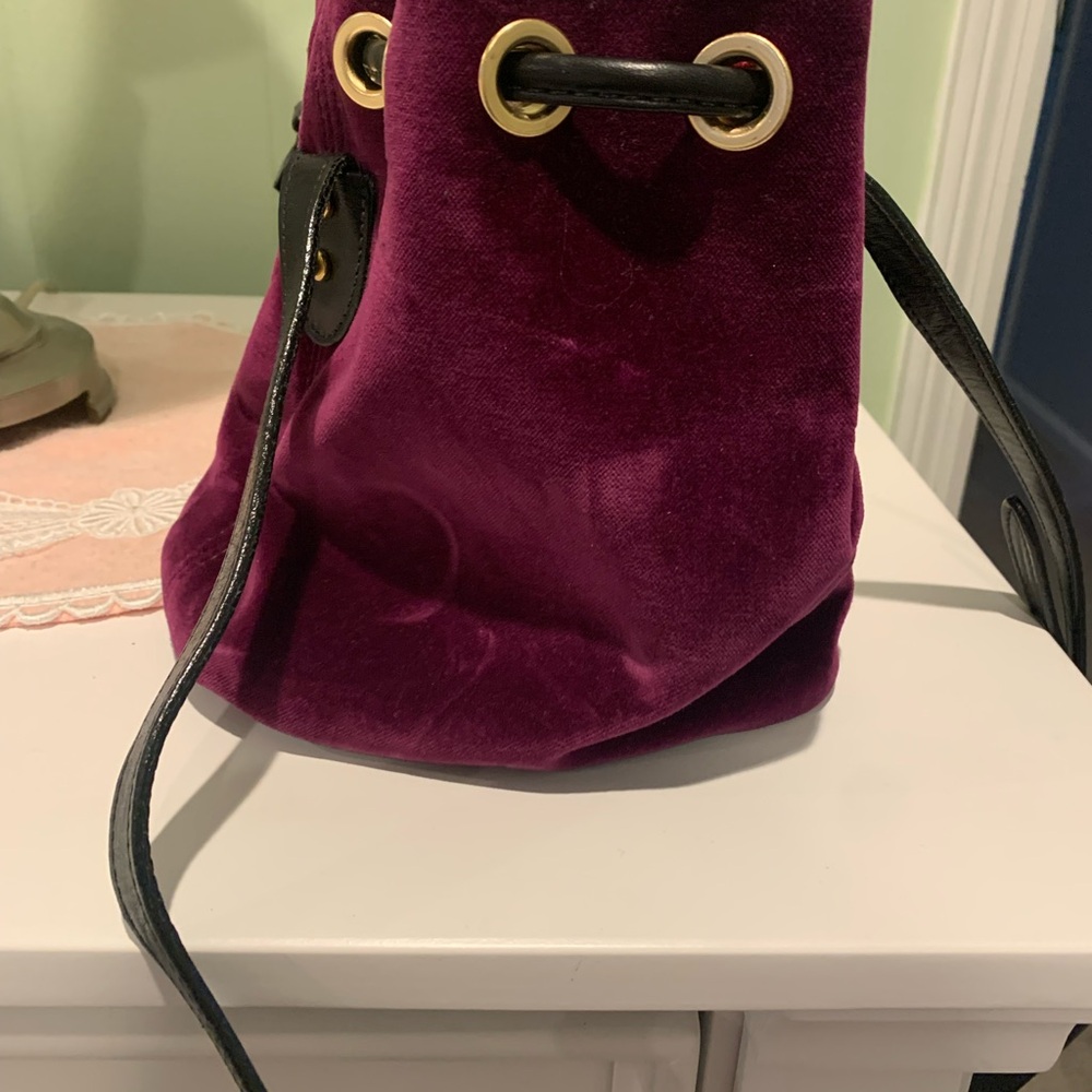 Vintage Dooney & Bourke Purple (eggplant) mini Shoulder Bag Drawstring Clos… - Picture 3 of 9